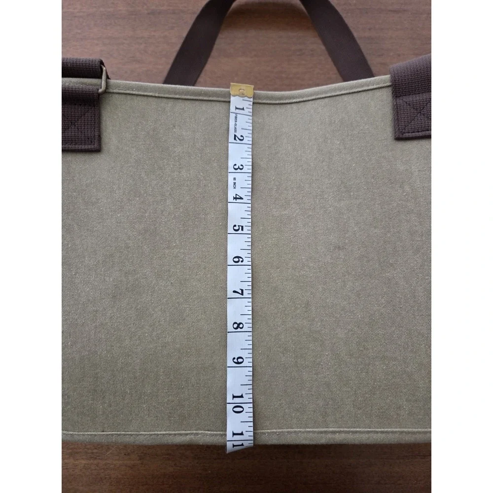 Duluth‎ Trading Co Canvas Laptop Shoulder Tote Messenger Organizer Bag Tan